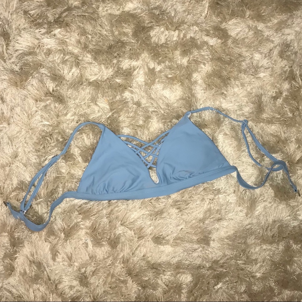 Cupshe Light Blue Bikini Top